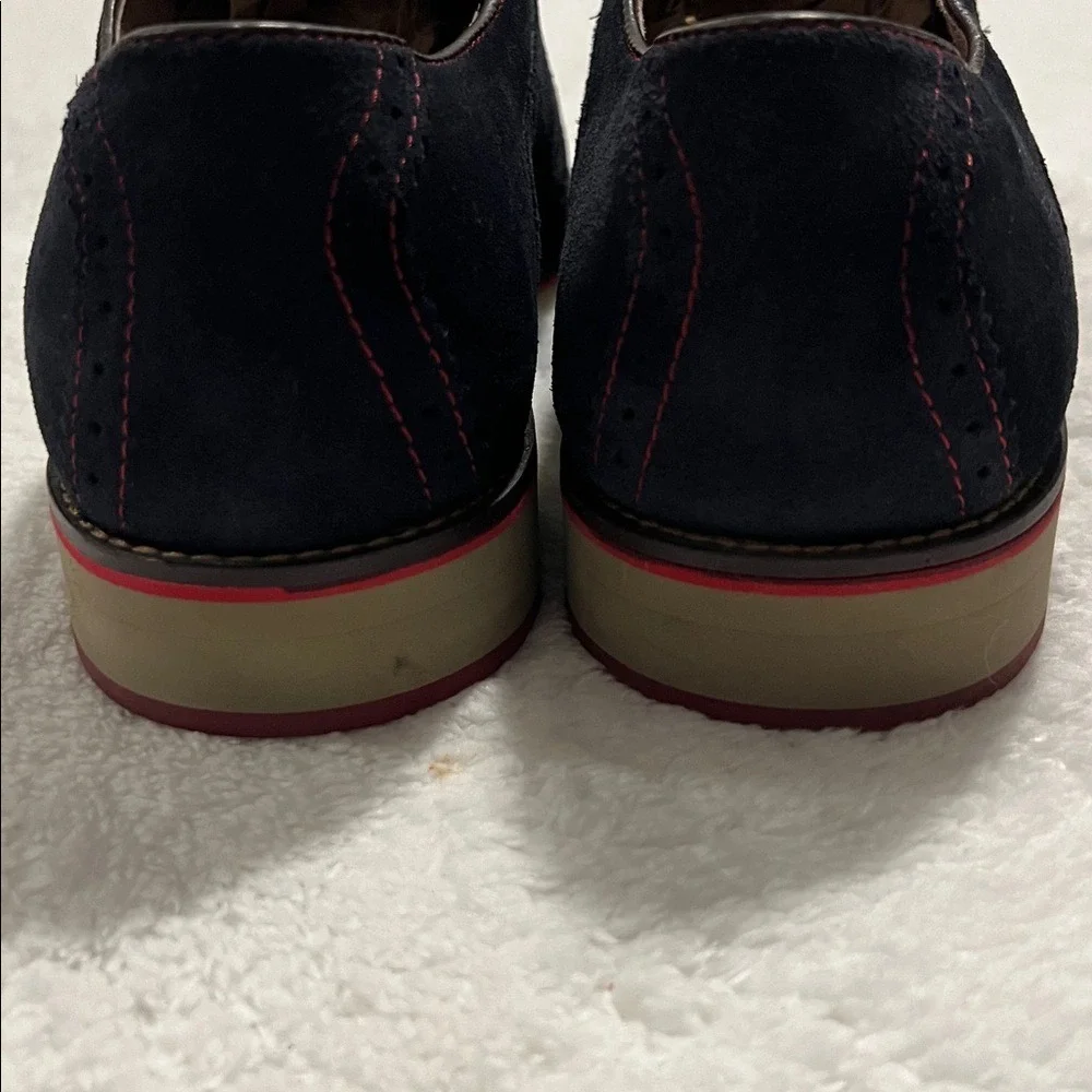 Johnston & Murphy Ellington Wingtip Oxfords Men's‎ Size 12M Navy Blue Suede